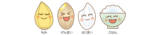 もみ げんまい はくまい ごはん
