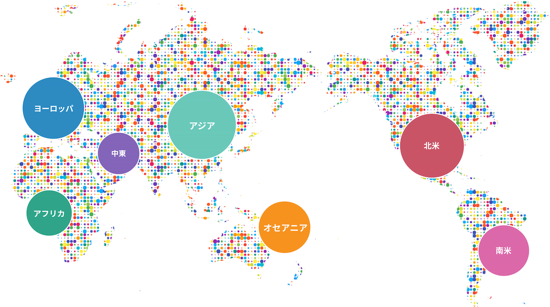 サタケの海外展開図